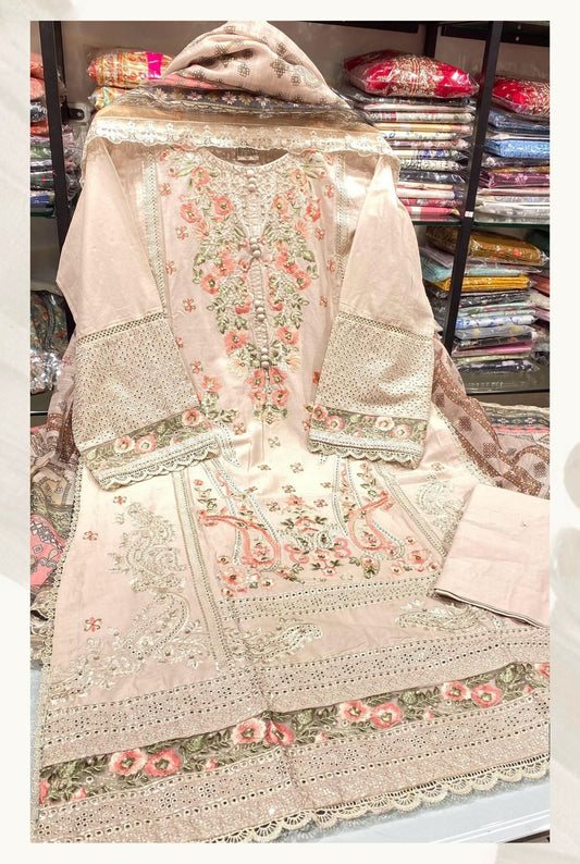 Munira Designer Embroidered Cotton Chikankari Suit 2025 (1)
