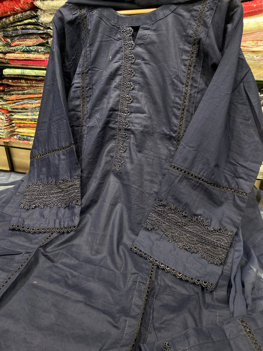 3pcs cambric dark blue