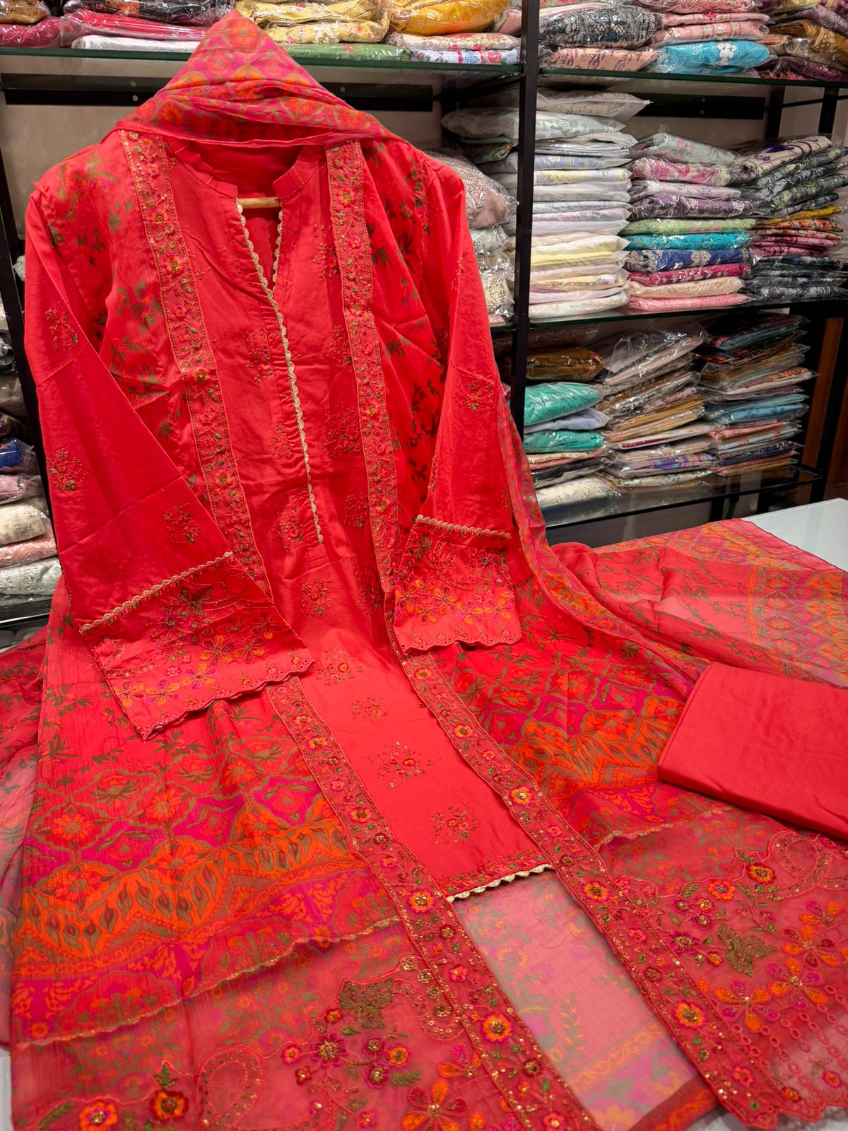 Bin Saeed | Stitched Embroidered Lawn 4pcs AS3