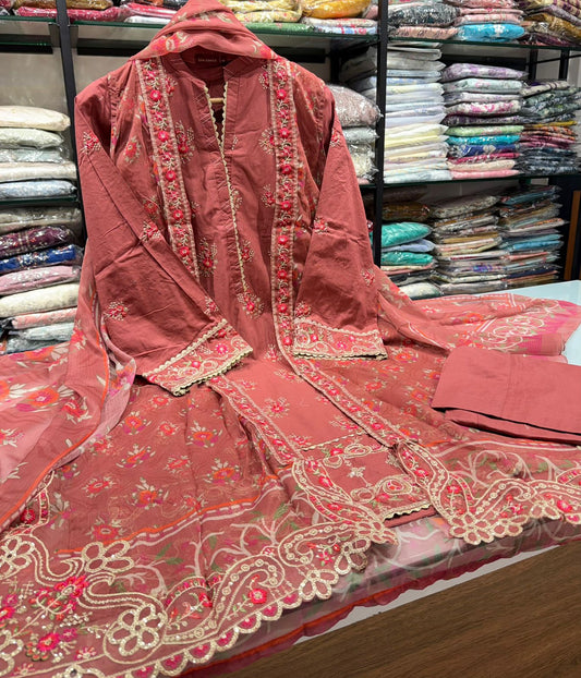 Bin Saeed | Stitched Embroidered Lawn 4pcs AS5