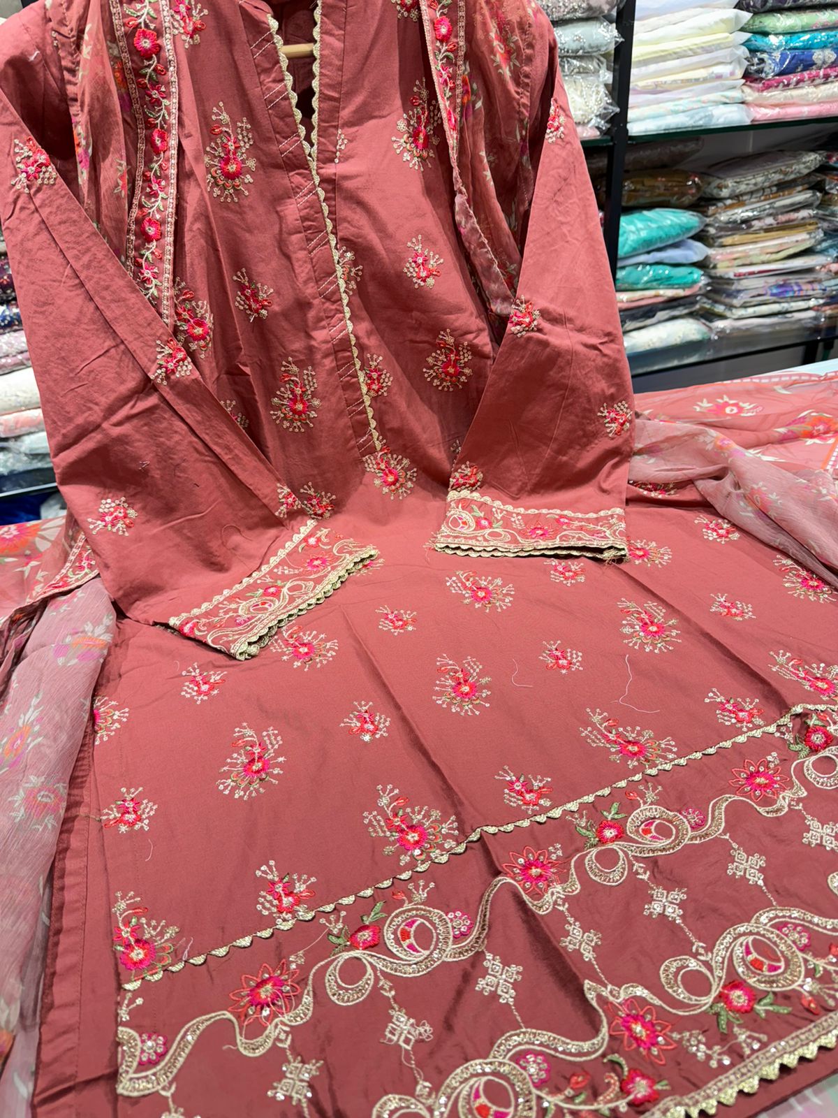 Bin Saeed | Stitched Embroidered Lawn 4pcs AS5