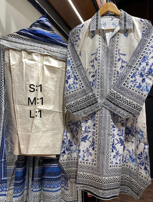 Hamna 3pcs Stitched Printed Lawn (D-3)