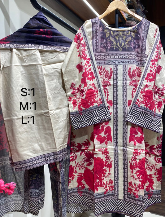 Hamna 3pcs Stitched Printed Lawn (D-5)