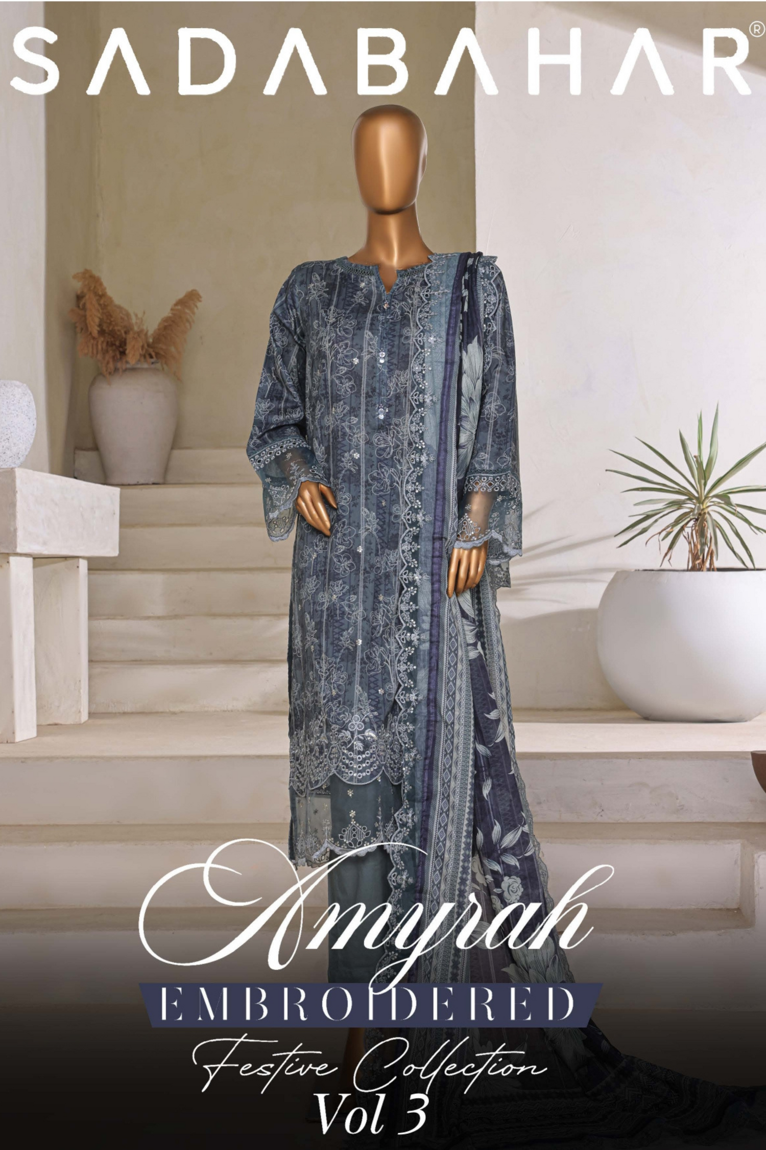 Amyrah Embroidered Festive Collection by SADABAHAR VOL3