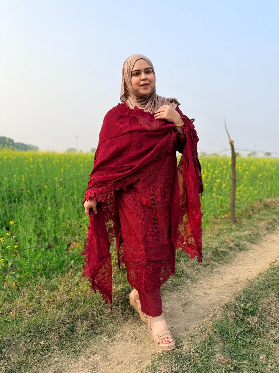 SABA EXCLUSIVE HIT CODE OF MARIA B. LUXURY EMBROIDERED CUTWORK 3PCS STITCHED COLLECTION