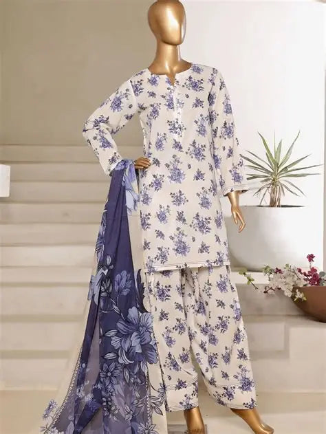 Sadabahar Printed Lawn Stitched 3 Piece Suit