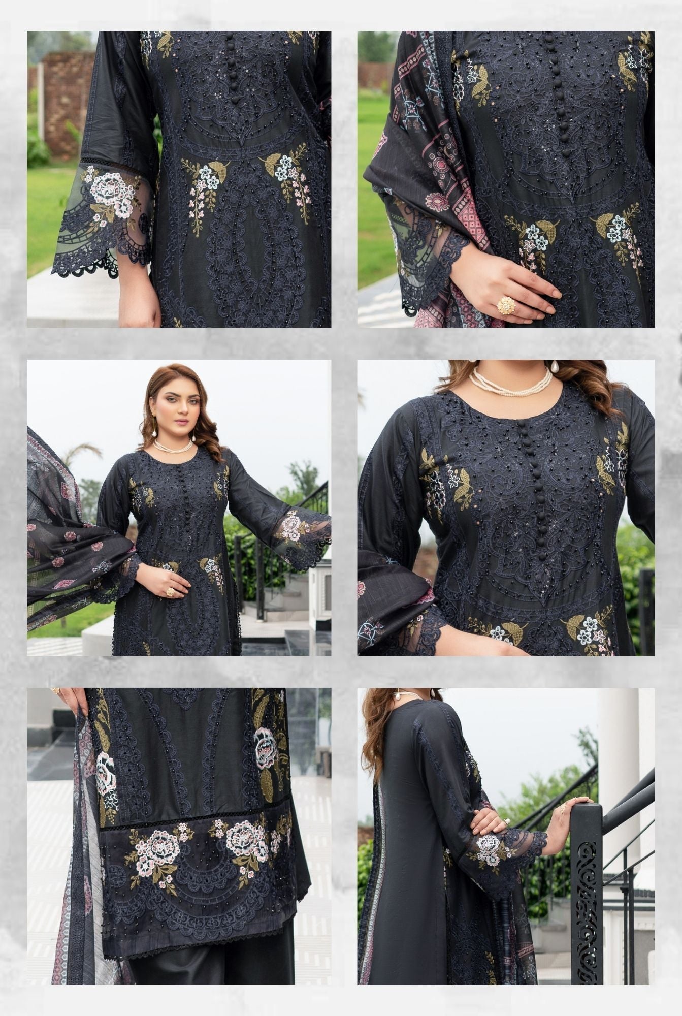 Munira Designer Embroidered Cotton Chikankari Suit 2025 (2)