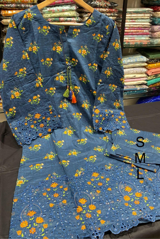 2 Piece Embroidered Printed Suit By Riwayat 2025 (2)