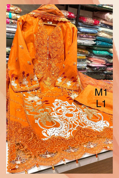 Munira Designer Embroidered Cotton Chikankari Suit 2025 (3)