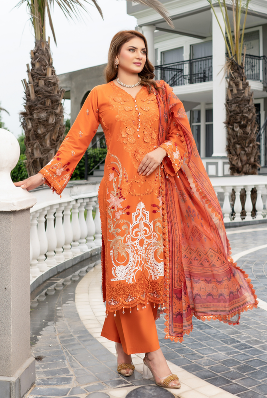 Munira Designer Embroidered Cotton Chikankari Suit 2025 (3)