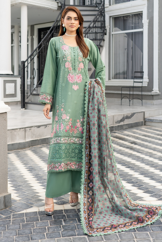 Munira Designer Embroidered Cotton Chikankari Suit 2025 (5)