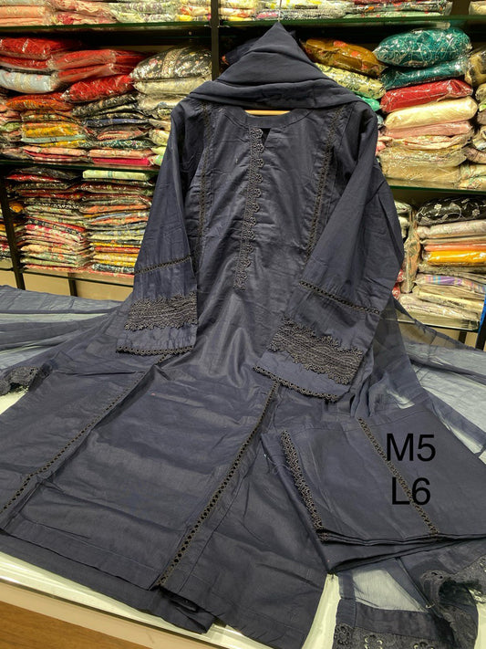 3pcs cambric dark blue