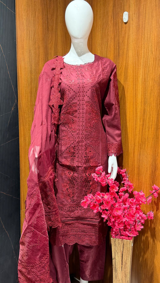 SABA EXCLUSIVE HIT CODE OF MARIA B. LUXURY EMBROIDERED CUTWORK 3PCS STITCHED COLLECTION