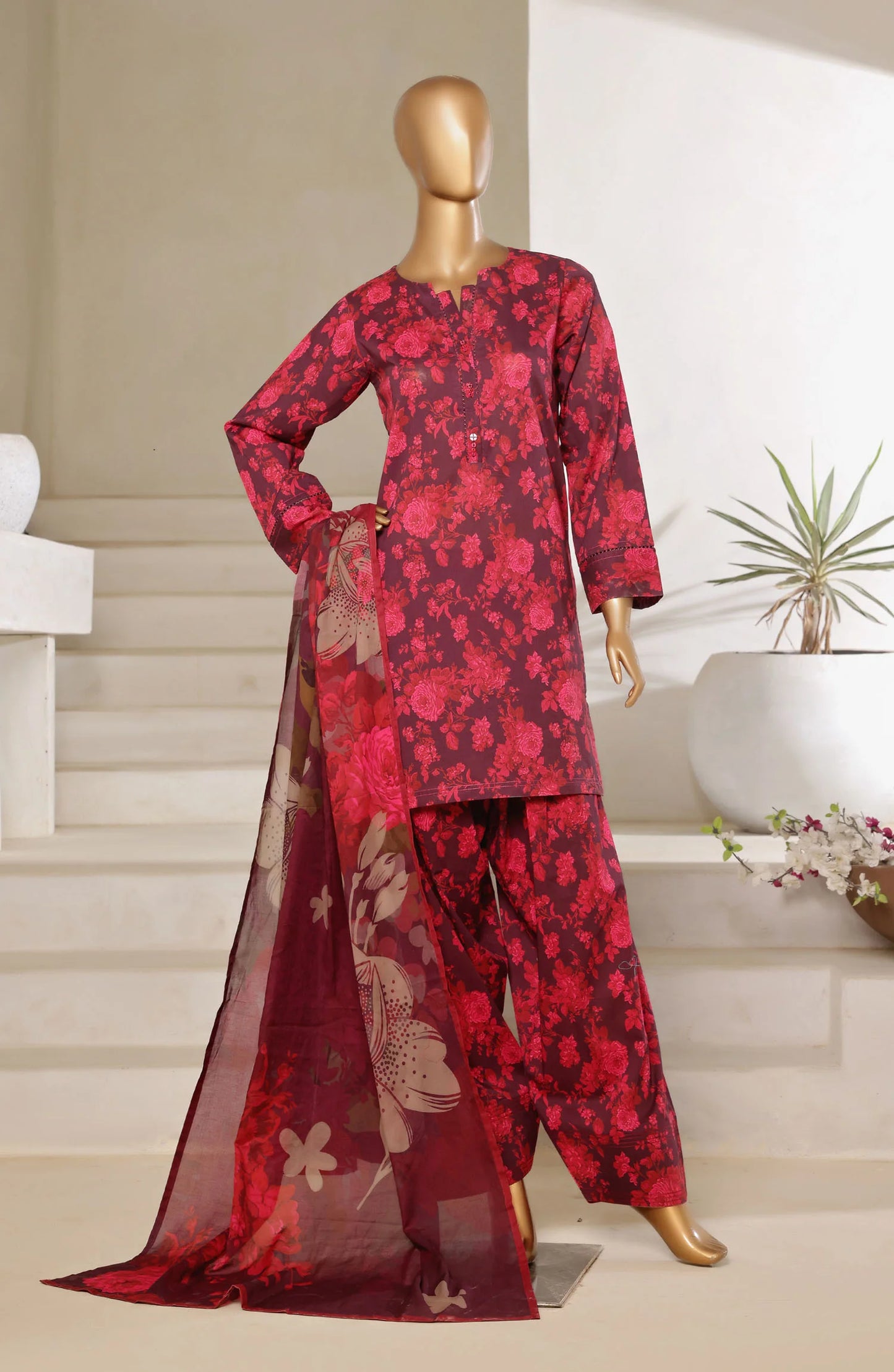 Sadabahar Printed Lawn Stitched 3 Piece Suit SPL03