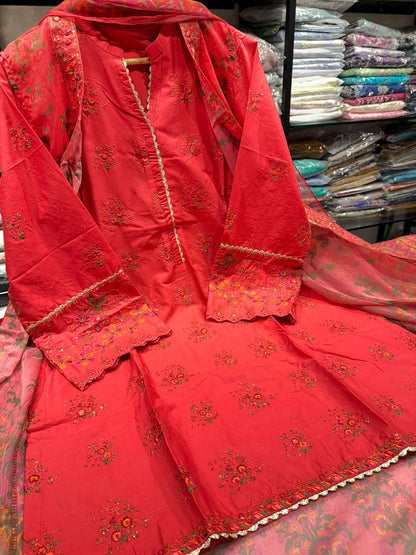 Bin Saeed | Stitched Embroidered Lawn 4pcs AS3