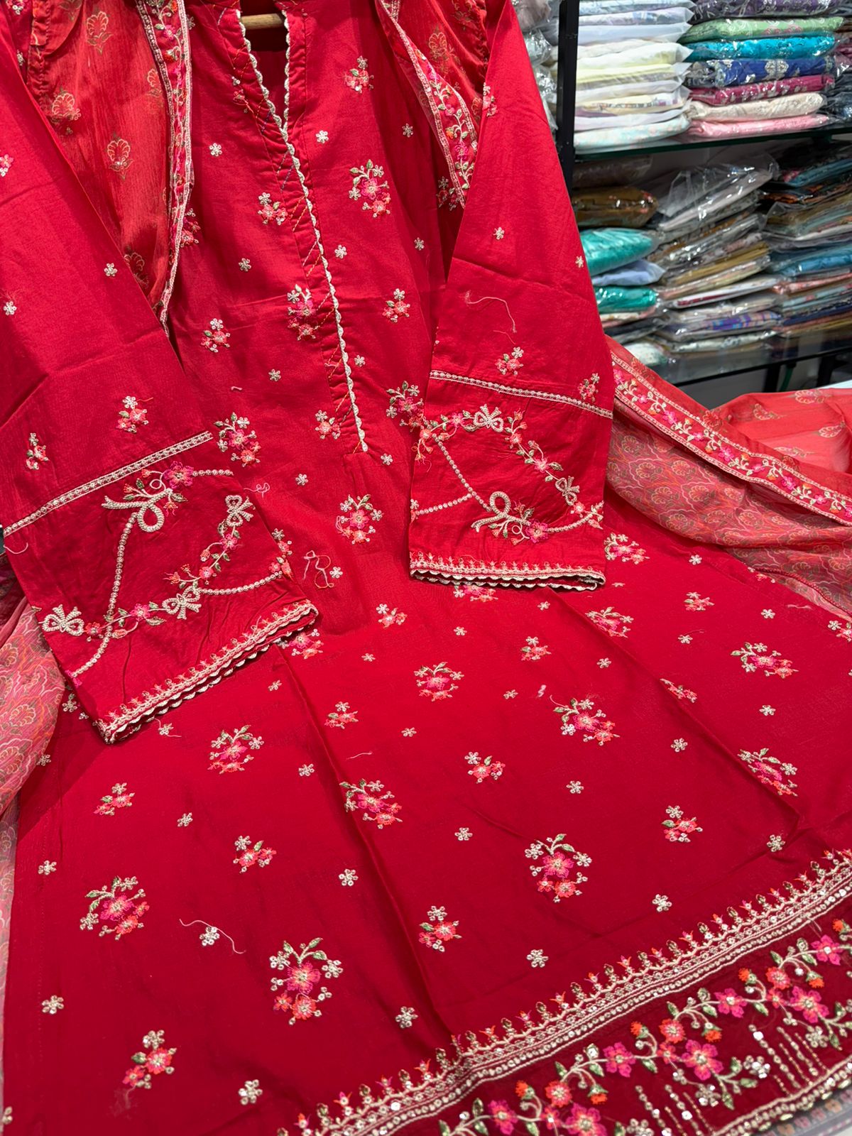 Bin Saeed | Stitched Embroidered Lawn 4pcs AS7