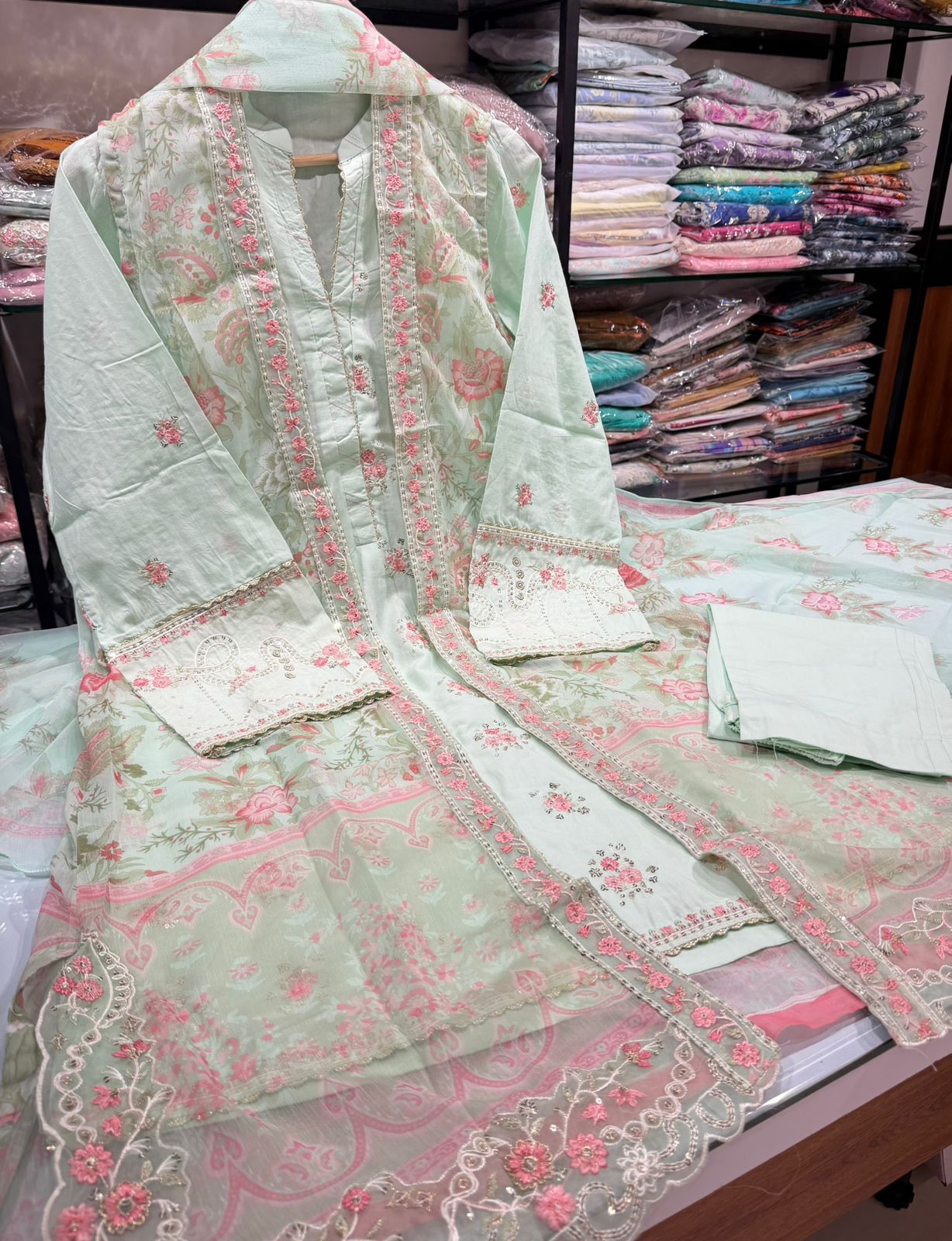 Bin Saeed | Stitched Embroidered Lawn 4pcs AS8