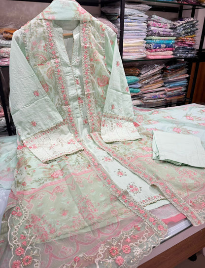 Bin Saeed | Stitched Embroidered Lawn 4pcs AS8
