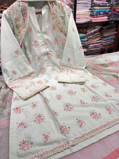 Bin Saeed | Stitched Embroidered Lawn 4pcs AS8