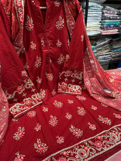 Bin Saeed | Stitched Embroidered Lawn 4pcs AS4