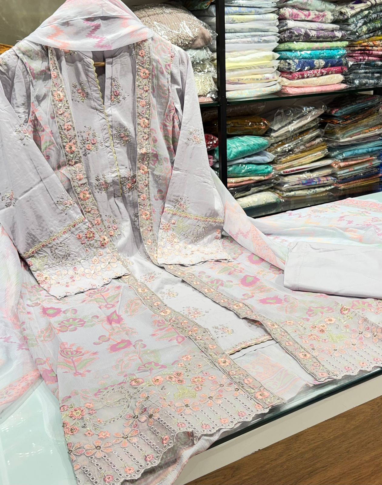 Bin Saeed | Stitched Embroidered Lawn 4pcs AS2