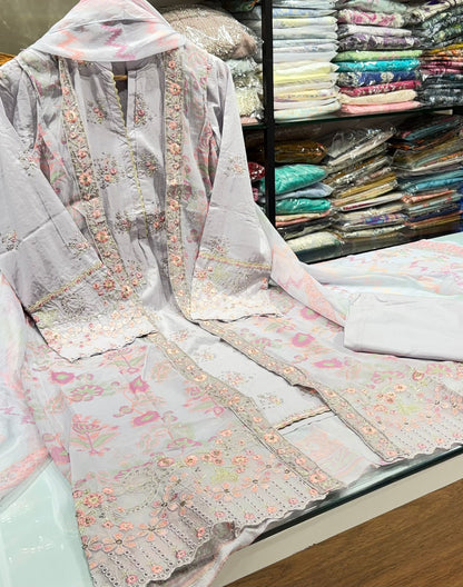 Bin Saeed | Stitched Embroidered Lawn 4pcs AS2