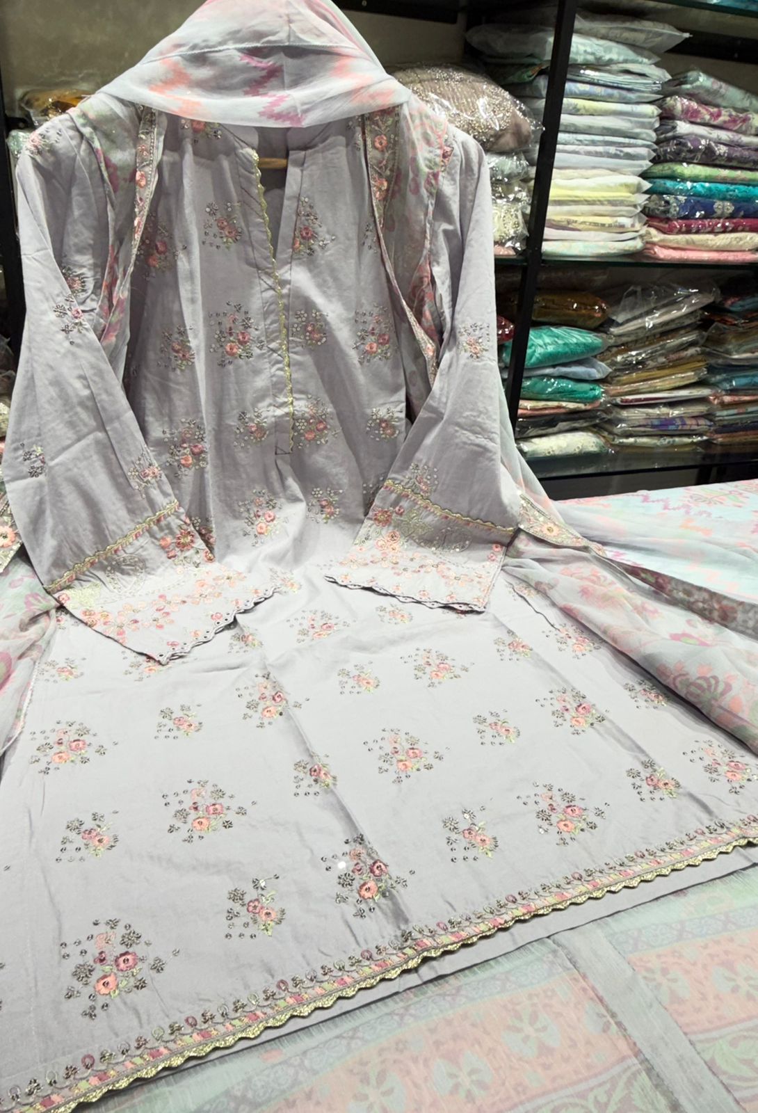 Bin Saeed | Stitched Embroidered Lawn 4pcs AS2