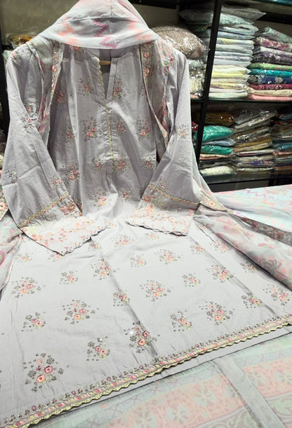 Bin Saeed | Stitched Embroidered Lawn 4pcs AS2