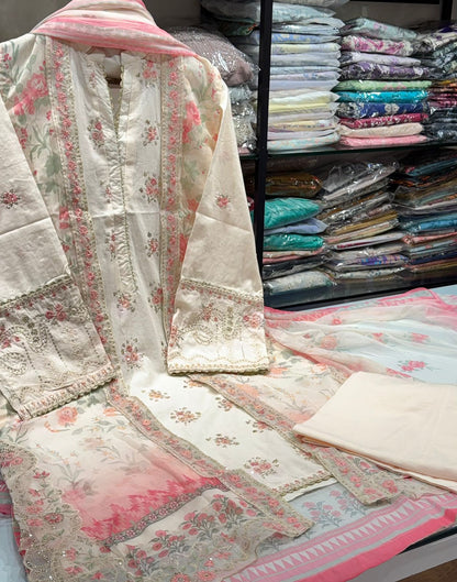 Bin Saeed | Stitched Embroidered Lawn 4pcs AS6