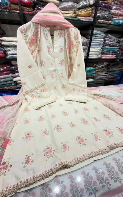 Bin Saeed | Stitched Embroidered Lawn 4pcs AS6