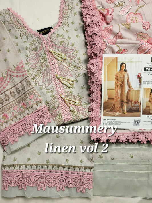 MAUSUMMERY LINEN VOL-02 | 3-PC STITCHED 2025 ✨