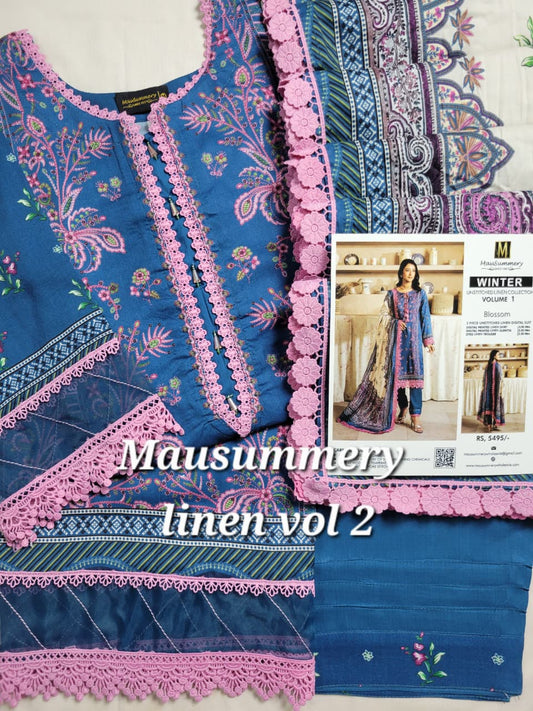 MAUSUMMERY LINEN VOL-02 | 3-PC STITCHED 2025 (10) ✨
