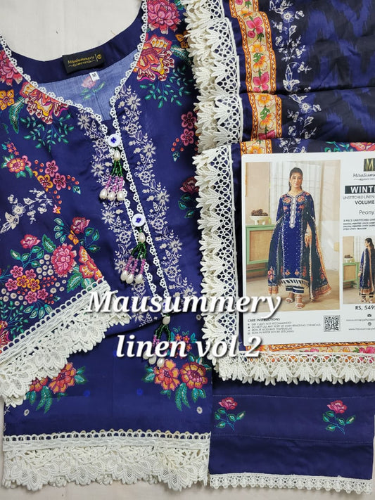 MAUSUMMERY LINEN VOL-02 | 3-PC STITCHED 2025 (8) ✨