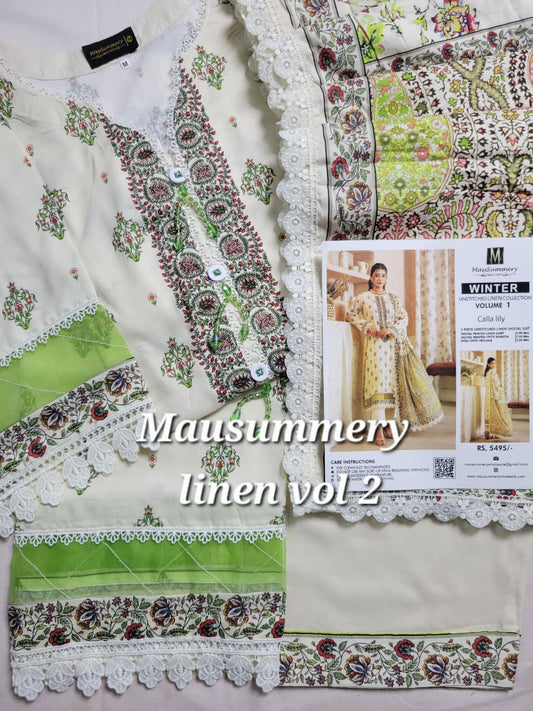 MAUSUMMERY LINEN VOL-02 | 3-PC STITCHED 2025 (11) ✨