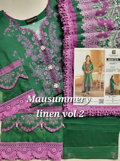 MAUSUMMERY LINEN VOL-02 | 3-PC STITCHED 2025 (9) ✨