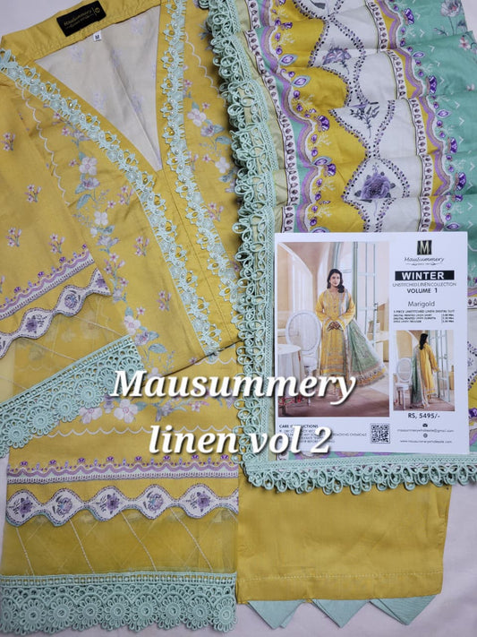MAUSUMMERY LINEN VOL-02 | 3-PC STITCHED 2025 (2) ✨